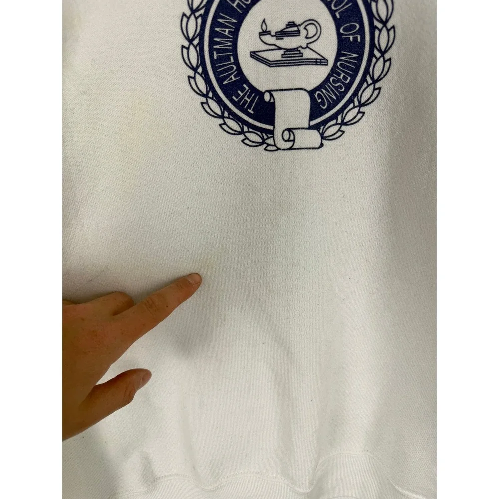 Vintage Fruit of the‎ Loom Aultman Hospital School of Nursing Sweatshirt White L